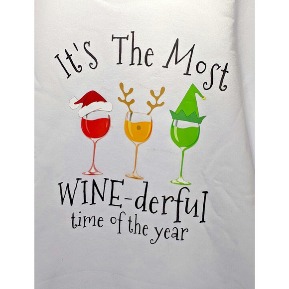 Womens Sweatshirt 3XL Its the Most Wine-Derful Time of the Year Christmas READ - Picture 2 of 6